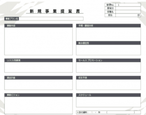 新規事業企画書の作成例・無料テンプレート