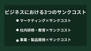 ビジネスにおける3つのサンクコストの例（パターン）