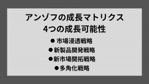 アンゾフの成長マトリクス：4つの成長可能性