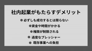 社内起業がもたらすデメリット