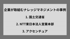 企業が取組むナレッジマネジメントの事例